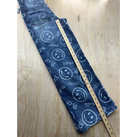 Truce Sz 16 Youth Jeans Smiley Face Graffiti Writing New! Denim Pants Straight - Picture 4 of 4